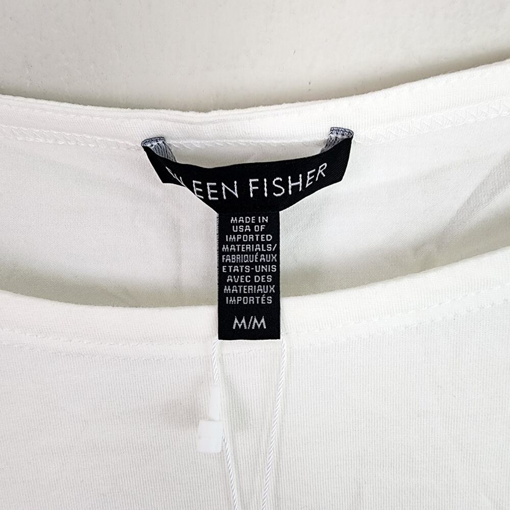 NWT Eileen Fisher White Tencel Stretch Sleeveless Tank Top Layering Shell Medium - Picture 7 of 13